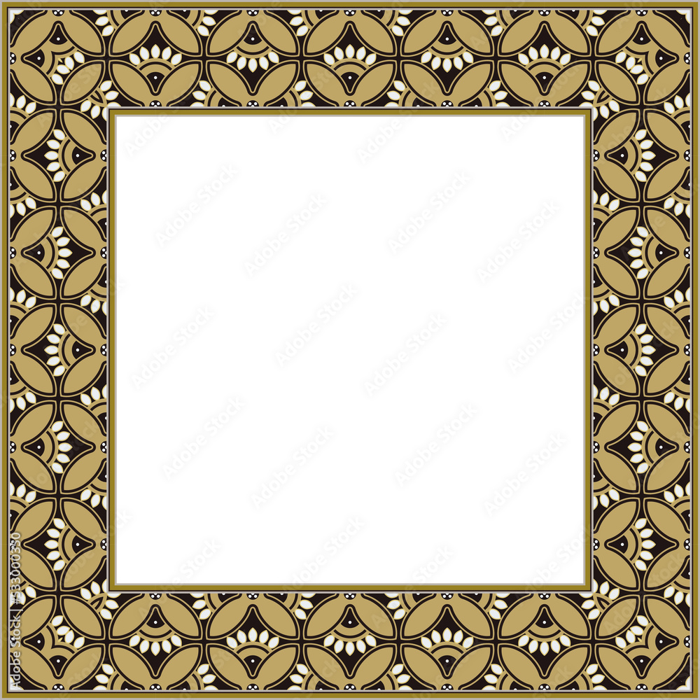 Obraz premium Vintage botanic garden retro pattern stylish square frame
