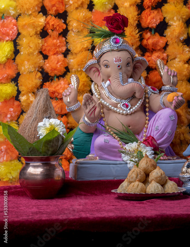 Ganesh Puja - Sweet Modak food offered on Ganpati festival or Chaturthi in India