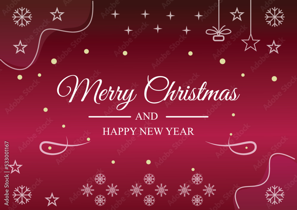 Merry christmas Greeting with Red Color background
