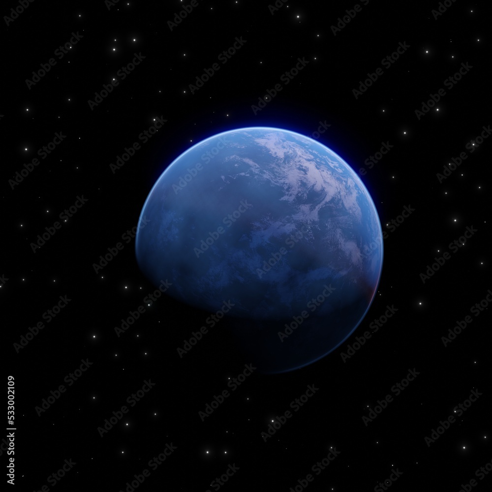 3D illustration, planets, exoplanet.
