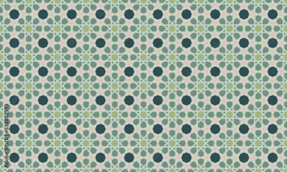 geometrical 6-fold seamless Islamic pattern geometrical 6-fold seamless Islamic pattern