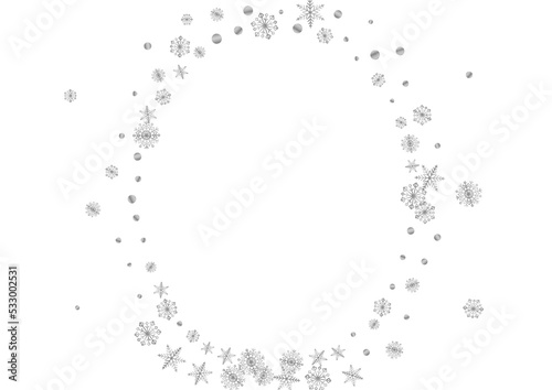 Metal Flake Background White Vector. Confetti Frost Card. Silver Snow Ice. Luminous Decoration Pattern.