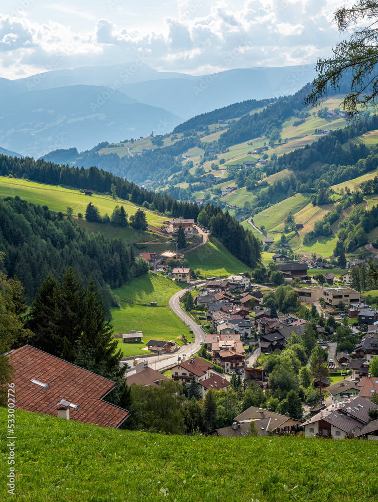 Beautiful view in Val di Funes, Bolzano, Trentino Alto Adige, Italy.