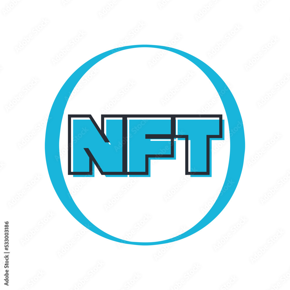 Fototapeta premium NFT Icon, NFT Logo, NFT Vector Illustration, NFT Icon Set, 