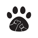 Dog and cat animal logo design 