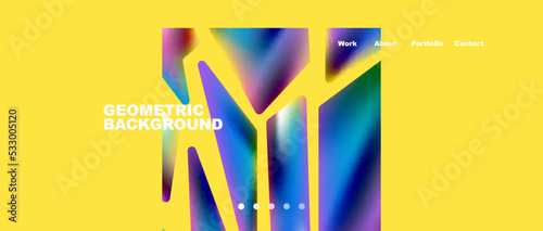 Landing page background template. Abstract geometric shapes composition. Vector illustration for wallpaper, banner, background