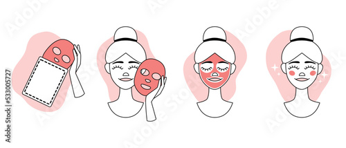 Facial mask cartoon how to apple steps instruction 
