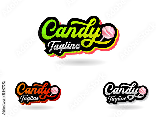Candy shop logo design. Candy logo. Chocolate logo. Kids chocolate. Cadbury premium vector