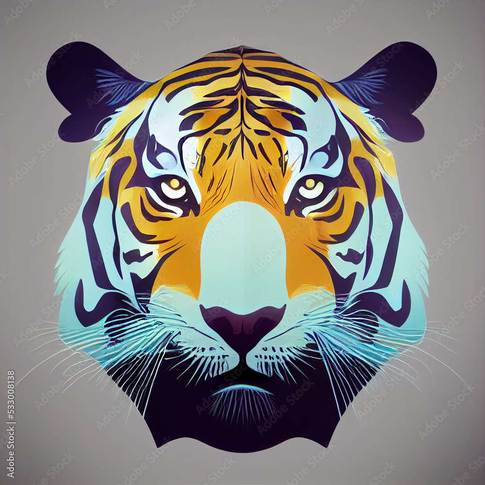 a 3d illustration of a tiger hat on a grey background a 3d illustration of a tiger hat on a grey background