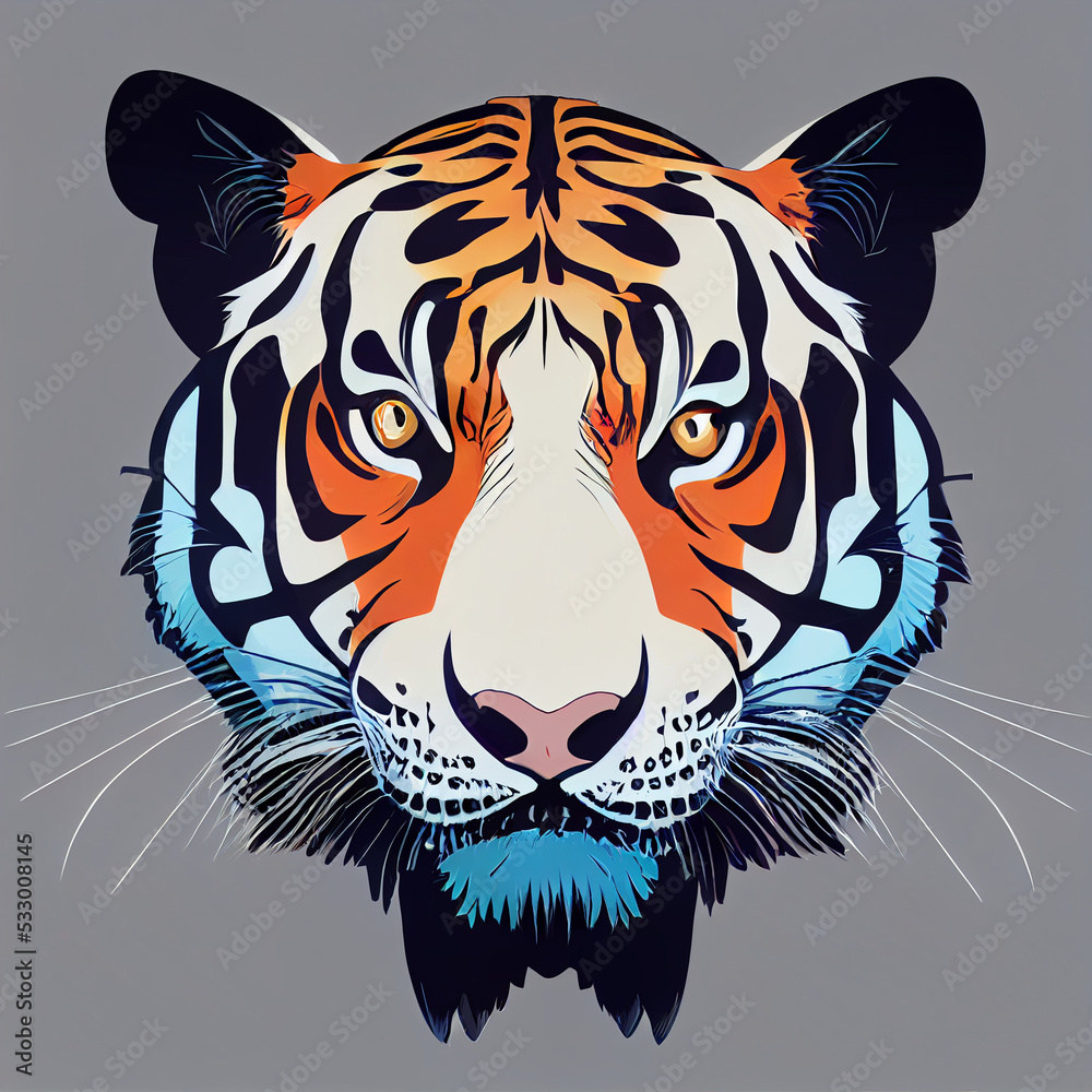Fototapeta premium a 3d illustration of a tiger hat on a grey background
