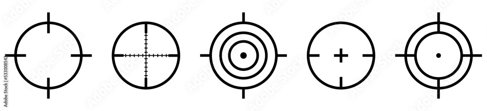 Set of crosshair icons. Target aims collection. Vector illustration ...