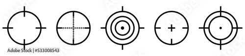 Set of crosshair icons. Target aims collection. Vector illustration isolated on white background