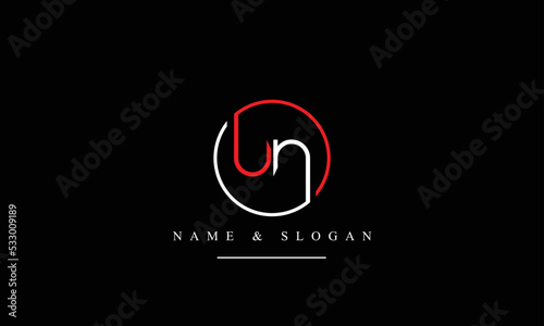 UN, NU, U, N abstract letters logo monogram