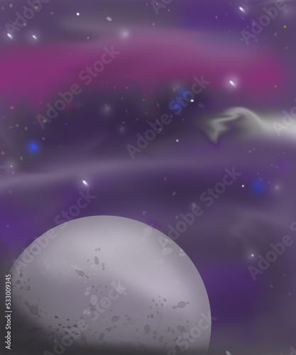 space. illustration . planet, nebula. Science fiction
