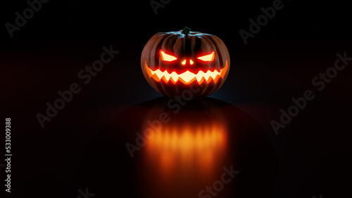 A 3D rendered image of a Jack o lantern