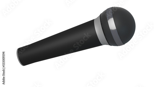 A 3d render of A Microphone suitable for use as a web decoration or icon.