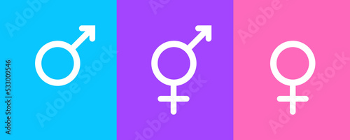 Set of gender symbols including neutral icon. Vector illustration EPS10 photo