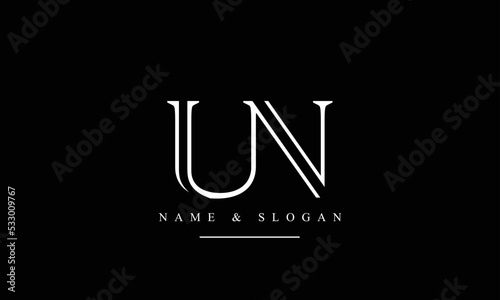 UN, NU, U, N abstract letters logo monogram