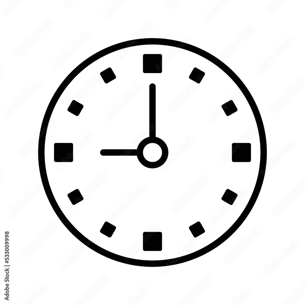 Clock icon, isolated. Flat design Clock icon, isolated. Flat design