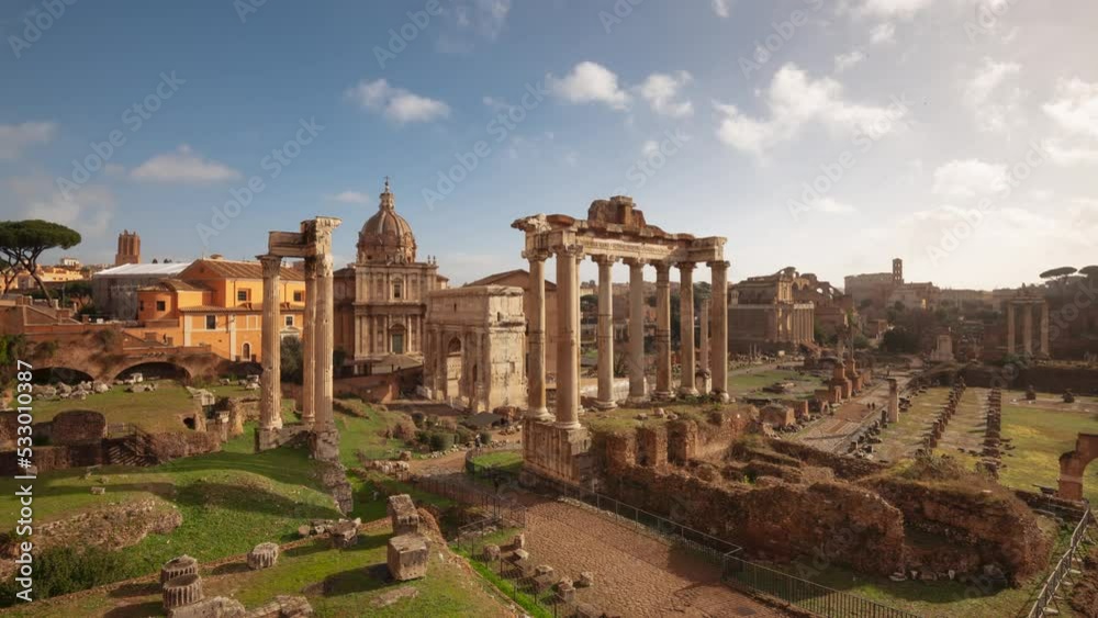 Rome, Italy at the historic Roman Forum Ruins Rome, Italy at the historic Roman Forum Ruins