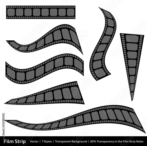 Film Strip Vector 7 Styles with 60% transparency lot 2