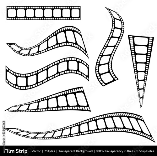 Film Strip Vector 7 Styles with 100% transparency lot 2