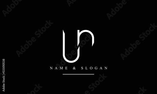 UN, NU, U, N abstract letters logo monogram