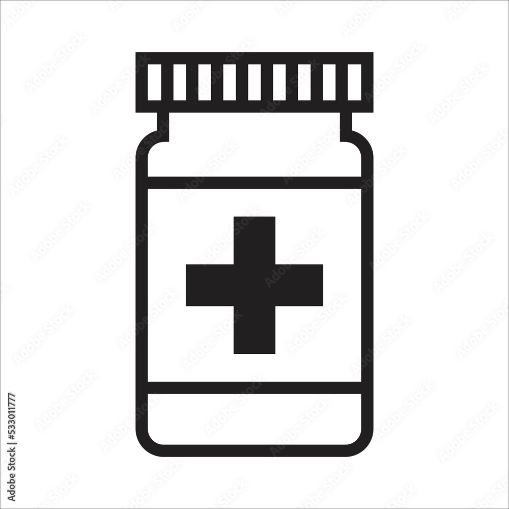 Obraz premium medicine bottle icon vector design template