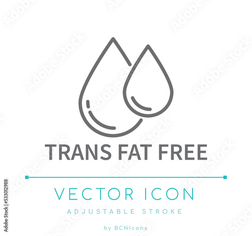 Trans Fat Free Line icon