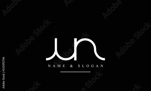 UN, NU, U, N abstract letters logo monogram