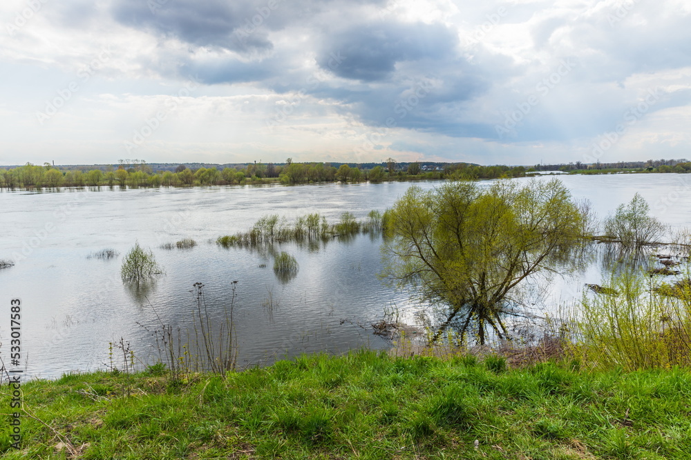 the river Oka in the center of Kasimov, Ryazan region in Russia