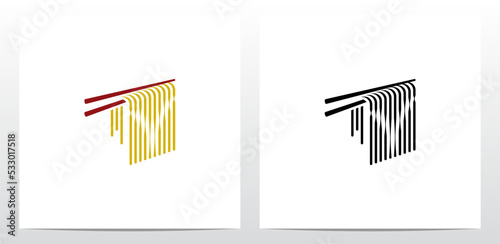 Noodles Chopstick Letter Logo Design Y