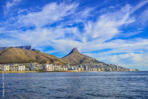 Lion's head and signal hill along Atlantic coast in cape town
