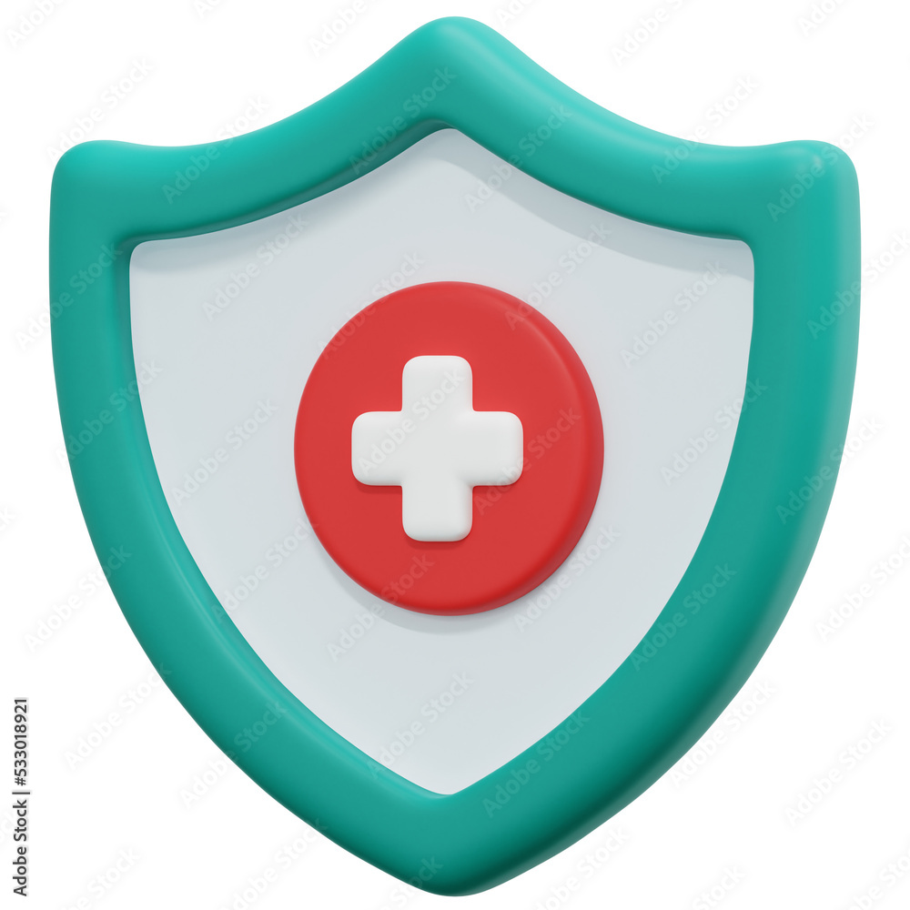 shield 3d render icon illustration