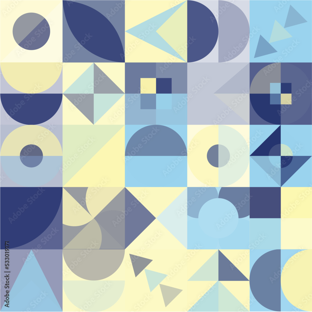Abstract Bauhaus geometric pattern background, vector circle, triangle and square lines color art design. Colorful Bauhaus pattern background Abstract Bauhaus geometric pattern background, vector circle, triangle and square lines color art design. Colorful Bauhaus pattern background