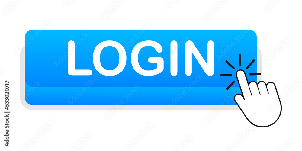 Login. Web banner. Arrow, cursor icon. Arrow icon. Hand click stock illustration Login. Web banner. Arrow, cursor icon. Arrow icon. Hand click stock illustration