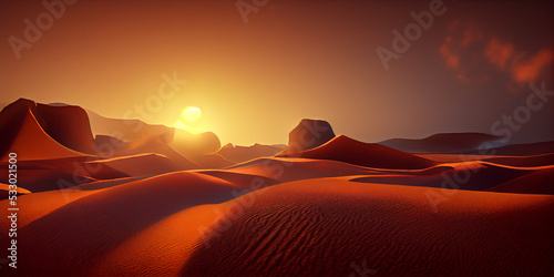 sunset on the desert Fototapet