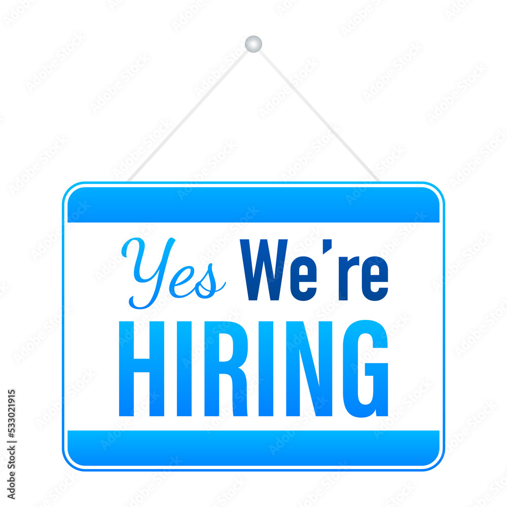 We re Hiring web banner. Megaphone With We are Hiring Speech on green background. illustration We re Hiring web banner. Megaphone With We are Hiring Speech on green background. illustration