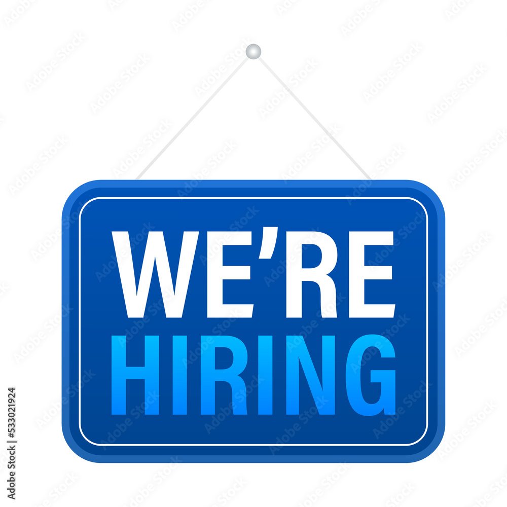 We re Hiring web banner. Megaphone With We are Hiring Speech on green background. illustration We re Hiring web banner. Megaphone With We are Hiring Speech on green background. illustration