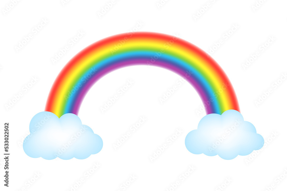 Rainbows in different shape realistic set on. stock illustration Rainbows in different shape realistic set on. stock illustration