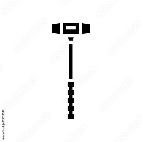 soft faced hammer tool glyph icon vector. soft faced hammer tool sign. isolated symbol illustration
