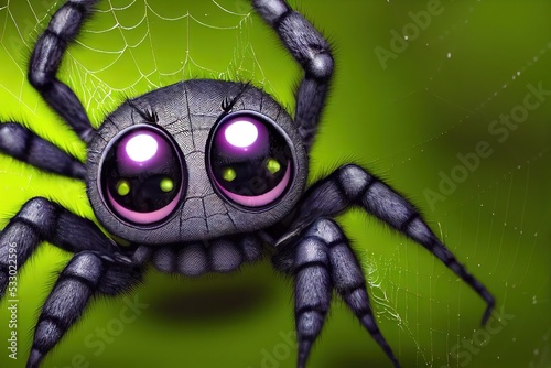 Foto A cute but scary spider background to celebrate Halloween