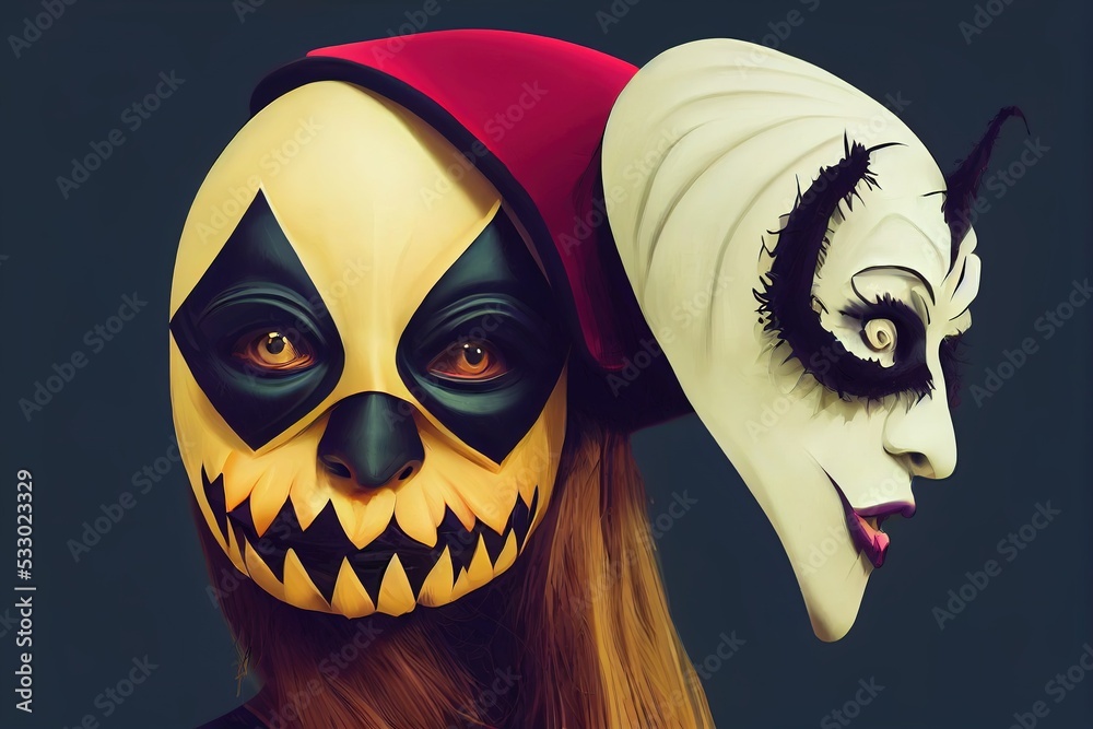 Witches mask Halloween scary witch faces carnival head disguise evil