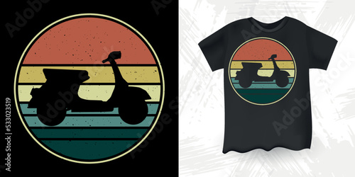 Funny Scooter Motorbike Retro Vintage Scooter T-Shirt Design