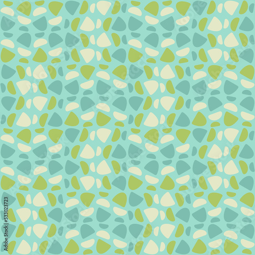 Abstract rounded ornament for decorating any surfaces or things. Seamless pattern.