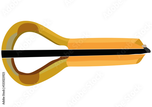 Jewish harp, jaw harp, mouth harp doodle icon. Isolated on white background