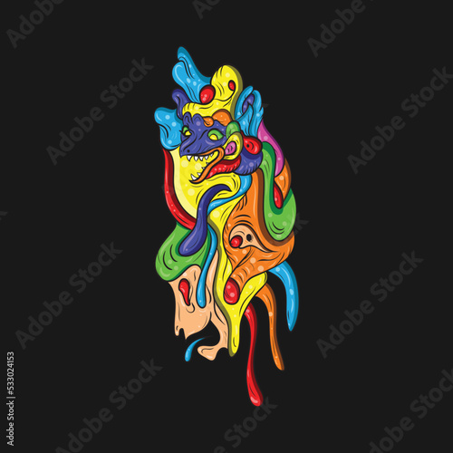 Colorful Abstract Art Hand Drawn Illustration