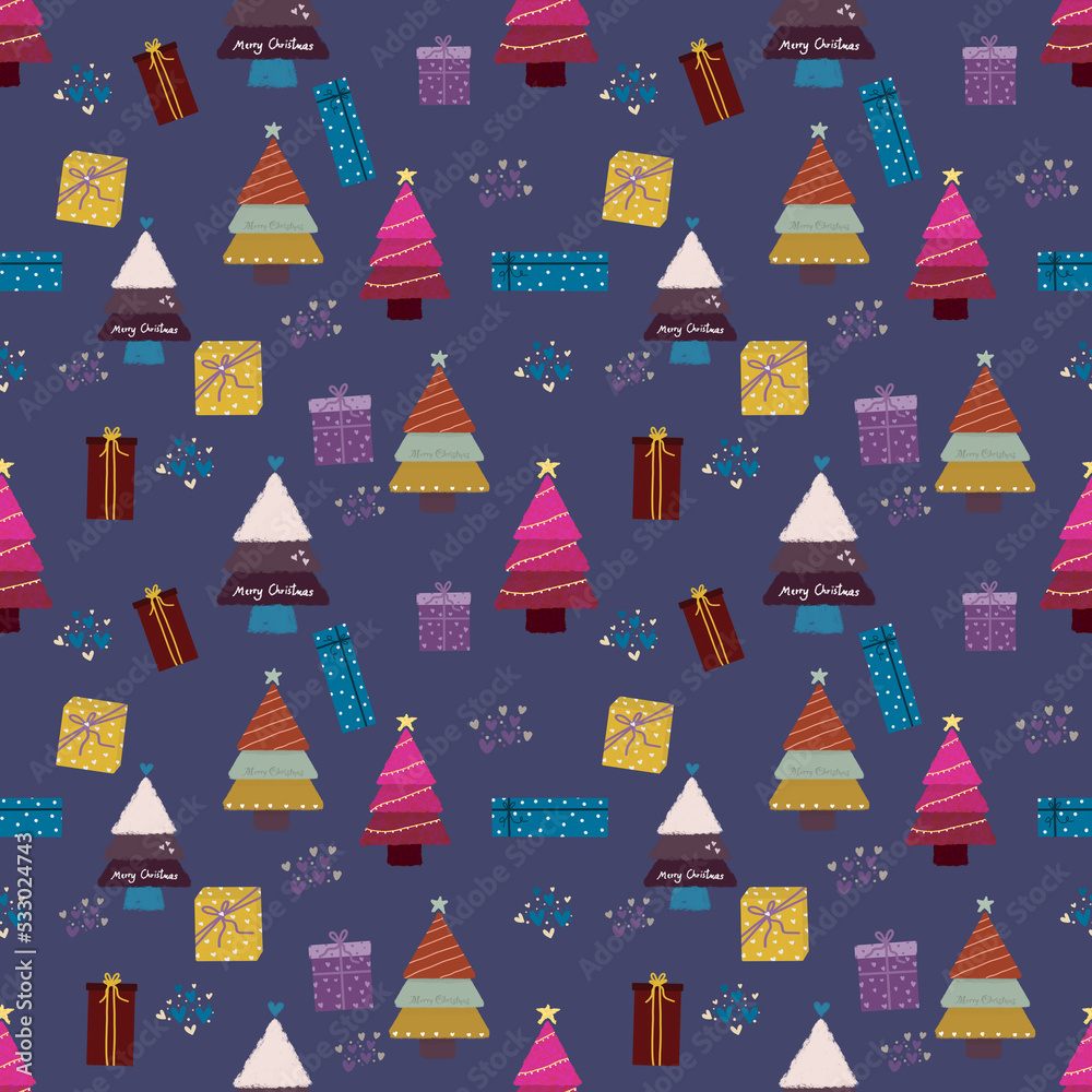 Obraz premium seamless christmas pattern background 