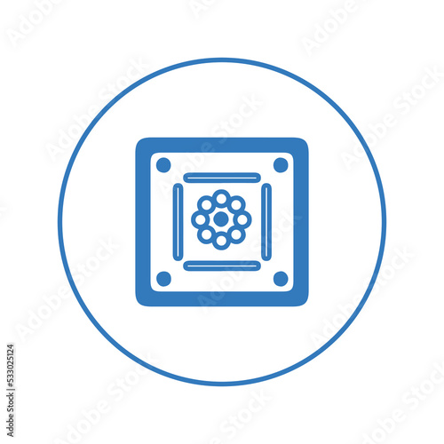 Artistic design vector carrom icon | Circle version icon |