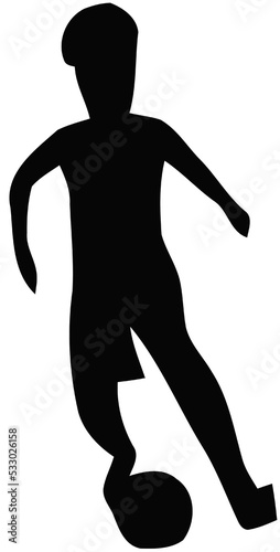 silhouette of football player in best action with transparent background